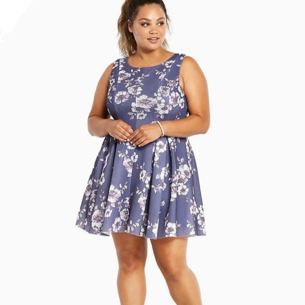 Torrid Skater Floral Mesh Dress 4x - Picture 2 of 8